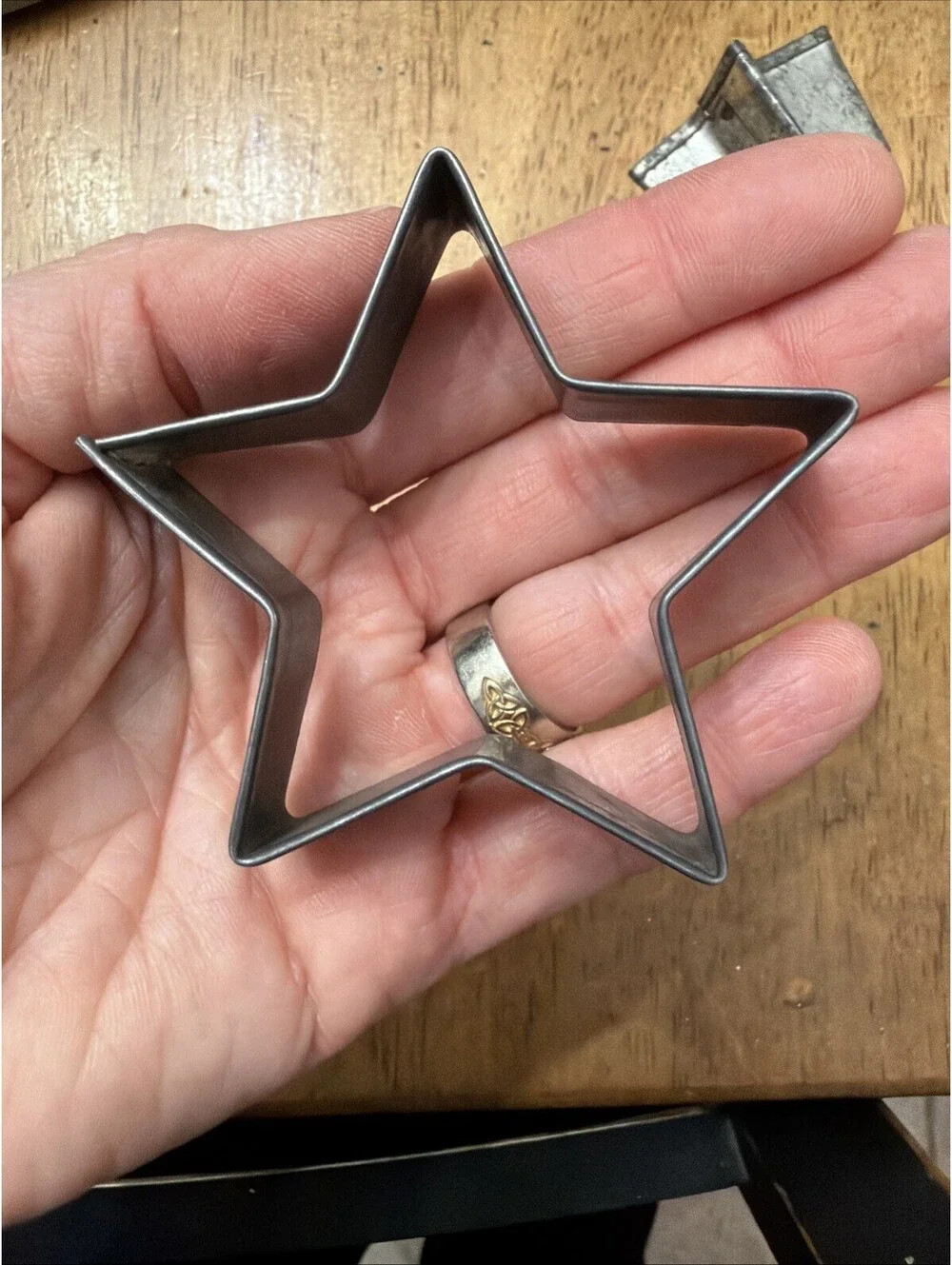 Vtg star and Crescent moon cookie cutters Tin Night Sky Celestial Lot Of 3